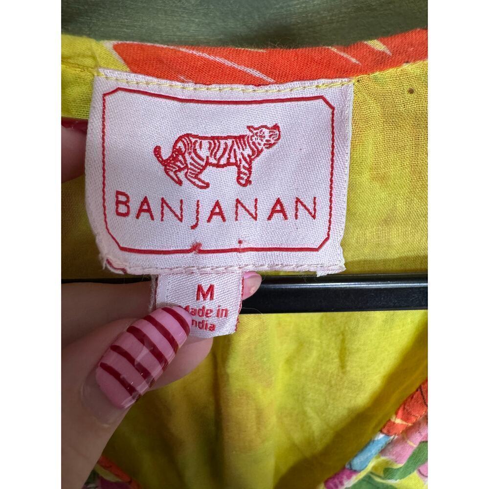 Banjanan Peony Dress Floral Fiesta Buttercup Cotton Self Belted Size Medium - Picture 10 of 12